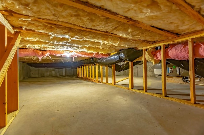 This image is a Crawl Space Waterproofing project done in Buffalo. This project was completed in 2017.